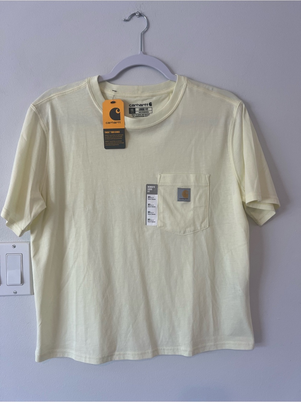NEW Carhartt Yellow Tencel Fiber Series Loose Women’s XS Top T Shirt Workwear